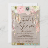 Boho Vrijgezellenfeest Uitnodigen, Tribal Feather Kaart (Voorkant)