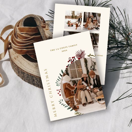 Boho vrolijk kerst collage kaart