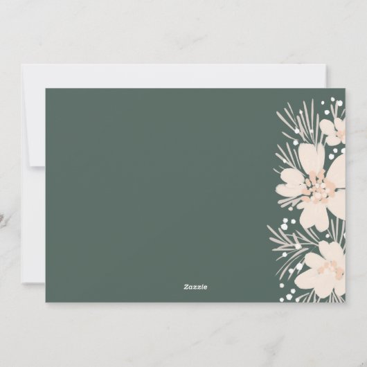 Boho Vrolijk Kerstgroen Feestdagenkaart (Achterkant)