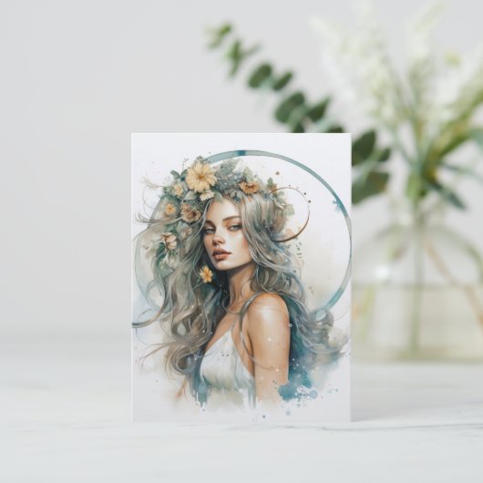 Boho vrouw briefkaart (Staand voorkant)