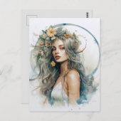 Boho vrouw briefkaart (Voorkant / Achterkant)