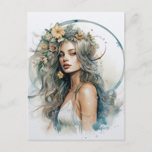 Boho vrouw briefkaart (Voorkant)