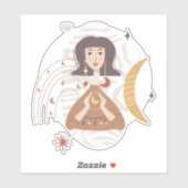 Boho vrouw houdt de abstracte kalmte neutraal van sticker (Vel)