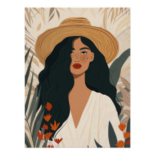 Boho Vrouw Kunst aan de Muur Perfect Poster
