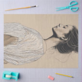 Boho Vrouw Lijn Kunst Decoupage Tissue Papier (Craft)