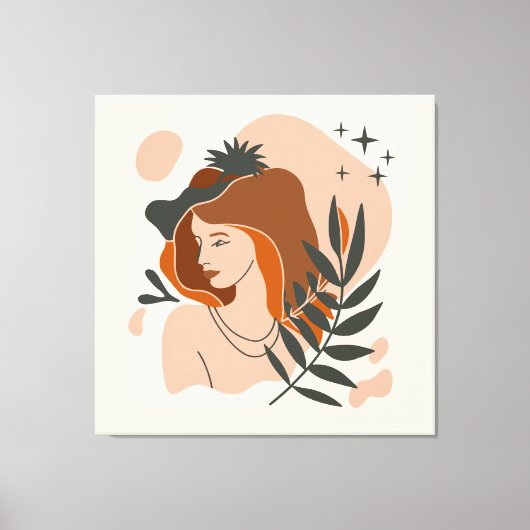Boho Vrouw Sterren Canvas Afdruk (Voorkant)