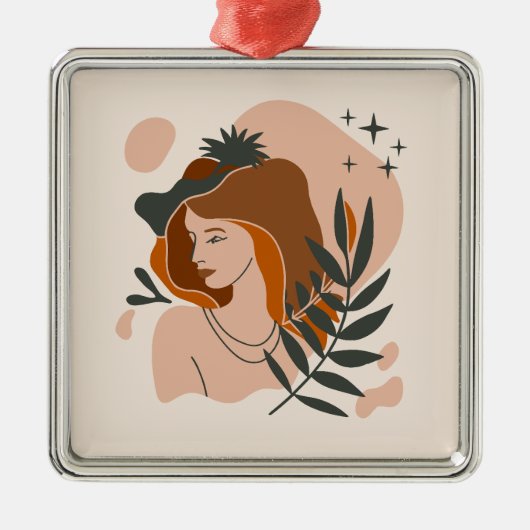 Boho Vrouw Sterren Metalen Ornament (Voorkant)