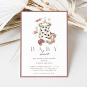 Boho Vrouwelijke Meisjes Rustiek Baby shower Kaart