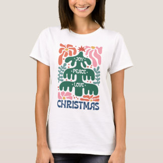 Boho Vrouwen Kerst T shirt, Kerst t shirt. T-shirt