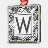 Boho W Monogram Metalen Ornament (Links)