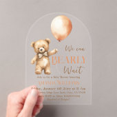 Boho wacht nauwelijks genderneutraal Beer Baby sho Acryl Uitnodigingen (Insitu (Draagbaar))