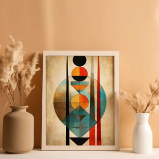 Boho Wall Art Oud Abstract Modern neutraal Poster