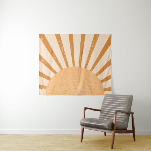  Boho Wall Hanging Retro Rainbow Sunset Wandkleed (In Situ (horizontaal))