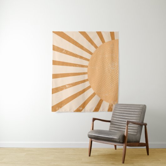  Boho Wall Hanging Retro Rainbow Sunset Wandkleed (In situ)