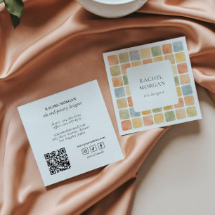 Boho Warme Pastel Tegel Pottenbakkerij Sociaal ICO Vierkante Visitekaartje