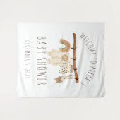 Boho waslijn baby shower welkomstbord wandkleed (Voorkant (horizontaal))