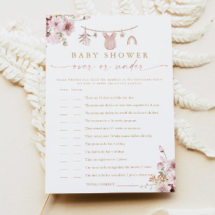 Boho waslijn boven onder babyshower spelkaart kaart