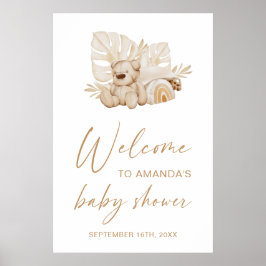 Boho Watercolor Baby Borrel Ontvangst Poster