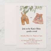 Boho Watercolor Baby Genre Reveillez Invitation (Devant / Derrière)