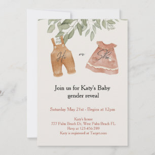 Boho Watercolor Baby Genre Reveillez Invitation