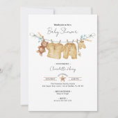 Boho Watercolor Baby shower  Invitation (Devant)