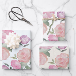Boho Watercolor Bloemen Bruiloft Inpakpapier Vel