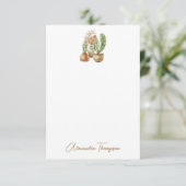 Boho Watercolor Cactus Pampas Plant Bruiloft Bedankkaart (Staand voorkant)