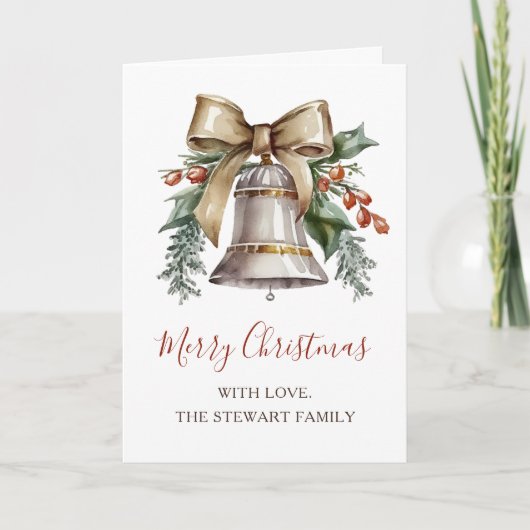 Boho Watercolor - Carte de Noël Bell (Devant)