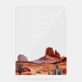 Boho Watercolor Desert Mariage Welcome (Recto)