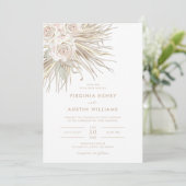 Boho Watercolor Faire-part de mariage tropicale (Debout devant)