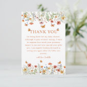 Boho Watercolor Fleur sauvage Baby shower Merci  (Debout devant)