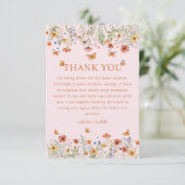 Boho Watercolor Fleur sauvage Baby shower Merci  (Debout devant)