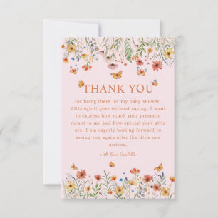 Boho Watercolor Fleur sauvage Baby shower Merci