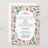 Boho Watercolor Floral | Invitations de mariage (Devant / Derrière)