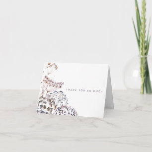 Boho Watercolor Floral Merci Cartes