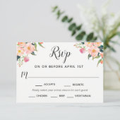 Boho Watercolor Floral RSVP avec Sélections Entree (Debout devant)