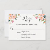 Boho Watercolor Floral Wedding RSVP (Devant)