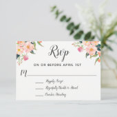 Boho Watercolor Floral Wedding RSVP (Debout devant)