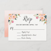 Boho Watercolor Floral Wedding RSVP (Devant / Derrière)