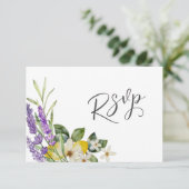 Boho Watercolor Lemons & Lavender Wedding RSVP (Debout devant)