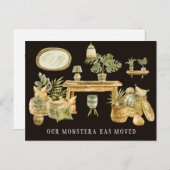 Boho Watercolor Monstera Moving Faire-part (Devant / Derrière)