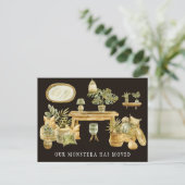 Boho Watercolor Monstera Moving Faire-part (Debout devant)