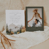 Boho Watercolor Mountain Faire-part de mariage