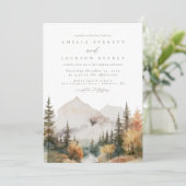 Boho Watercolor Mountain Faire-part de mariage (Debout devant)