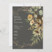 Boho Watercolor Neutral Colors Wedding Invitation (Devant)