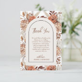 Boho Watercolor Pampas Mariage Carte de remercieme (Debout devant)