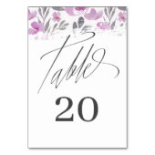 Boho Watercolor Peony rose Numéro de table (Dos)