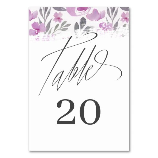 Boho Watercolor Peony rose Numéro de table (Par défaut)