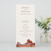 Boho Watercolor Programme de mariage dans le déser (Debout devant)