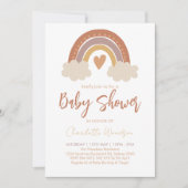 Boho Watercolor Rainbow Baby Shower Kaart (Voorkant)